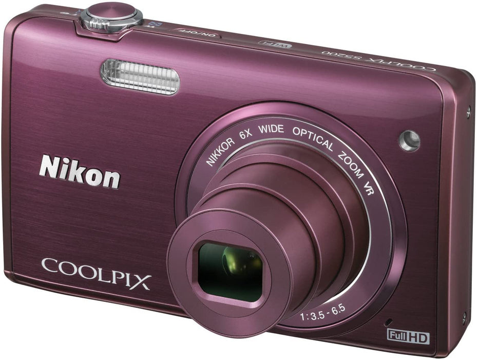 Nikon COOLPIX S5200 Wi-Fi CMOS Digital Camera with 6x Zoom Lens (Plum) (OLD MODEL)
