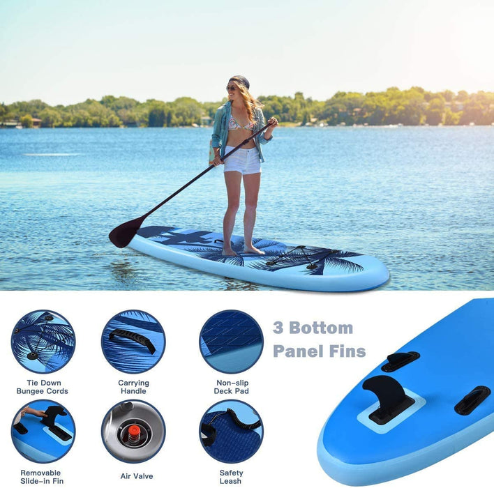 Goplus 9.8'/10'/11' Inflatable Stand Up Paddle Board, 6.5” Thick SUP with Premium Accessories and Carry Bag, Wide Stance, Bottom Fin for Paddling, Surf Control, Non-Slip Deck