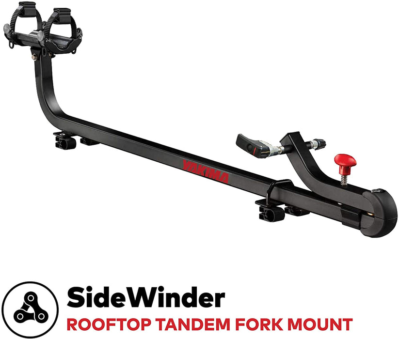 YAKIMA - Sidewinder Fork Mount Tandem Bike Carrier for Roof Racks, 1 Bike Capacity