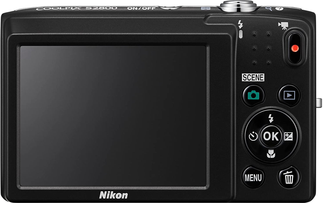 Nikon Coolpix S2800 20.1 MP Point & Shoot Digital Camera with 5X Optical Zoom International Version, Silver
