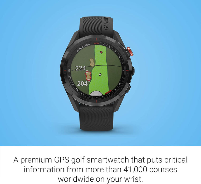 Garmin Approach S62, Premium Golf GPS Watch, Built-in Virtual Caddie, Mapping and Full Color Screen