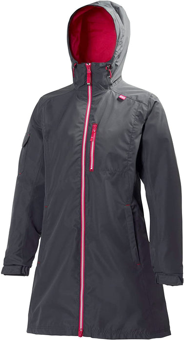 Helly Hansen Women's Long Belfast Lightweight Waterproof Windproof Breathable Raincoat Jacket with Hood