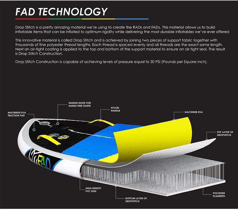 HO Sports 76635050 FAD 4.5 Multipurpose Versitile Board, Bodyboard, Kneeboard & Surfboard