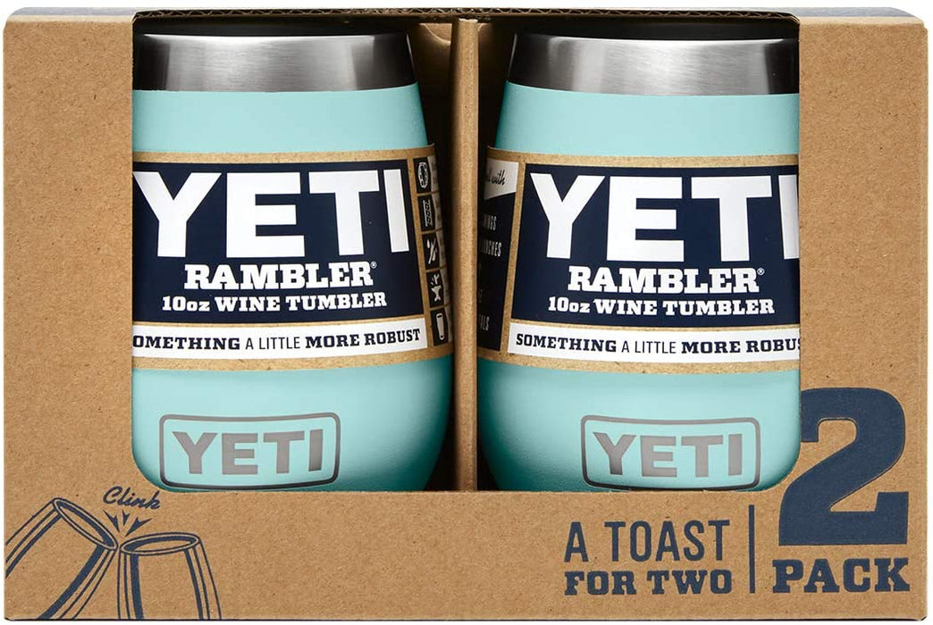 YETI Rambler 10 oz Wine Tumbler, Vacuum Insulated, Stainless Steel, 2 Pack