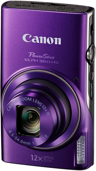 Canon PowerShot ELPH 360 Digital Camera w/ 12x Optical Zoom and Image Stabilization - Wi-Fi & NFC Enabled (Black)