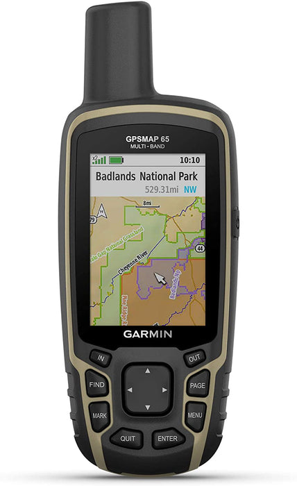 Garmin GPSMAP 65s, Button-Operated Handheld with Altimeter and Compass, Expanded Satellite Support and Multi-Band Technology