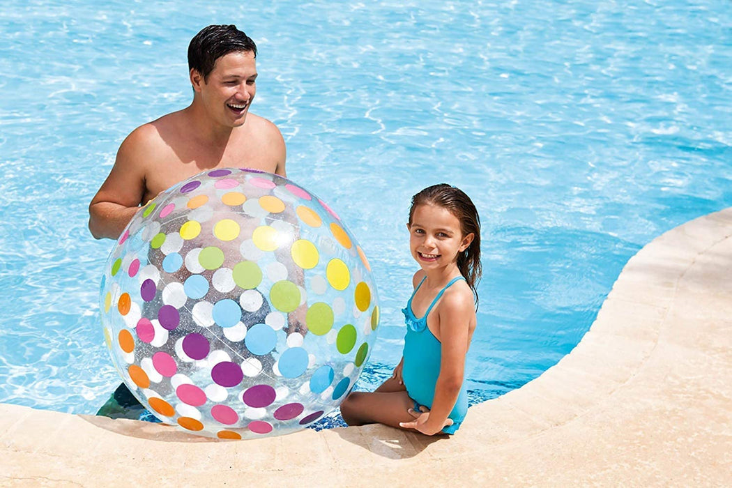 Intex Summer Big Beach Ball Set - One Jumbo Giant 42" Ball and Two Classic 24" Inflatable Color Balls for Beach and Pool
