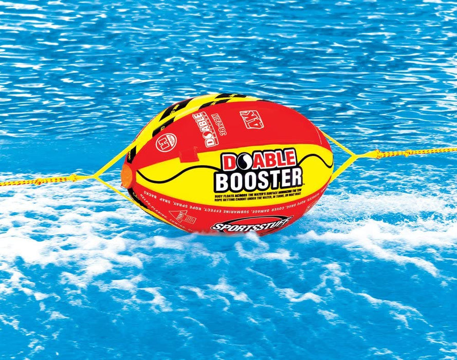 SPORTSSTUFF Towable Booster Tube Yellow, Red, Black, Dimensions inflated (38in x 28in) deflated (45in x 36in)