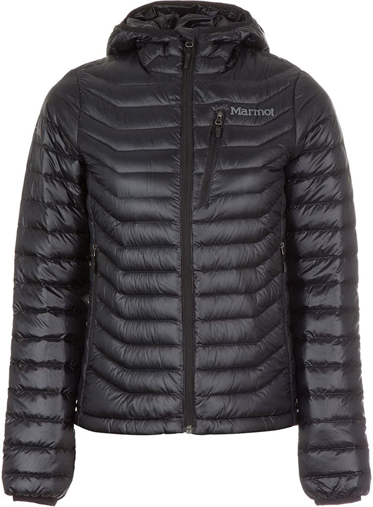 Marmot Quasar Hooded down Jacket Womens M, Black