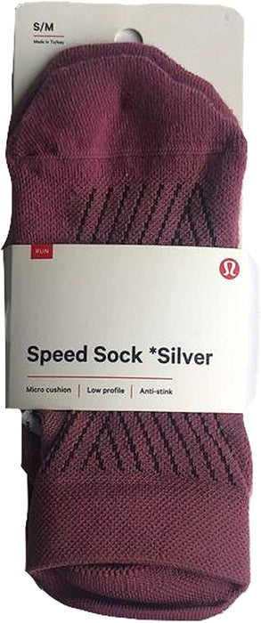 LULULEMON SPEED SOCK SILVER - (Size S/M) -PKTP/MSRS/GARN
