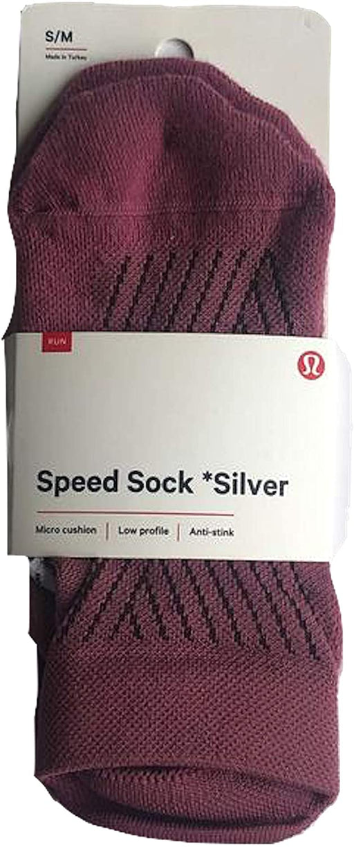 LULULEMON SPEED SOCK SILVER - (Size S/M) -PKTP/MSRS/GARN