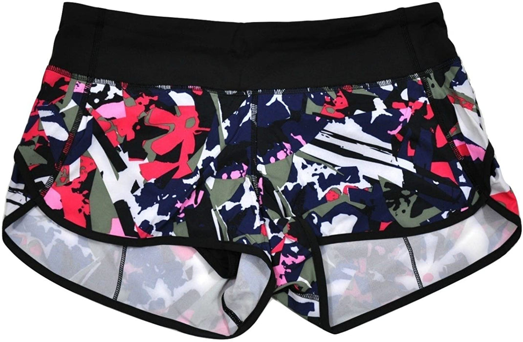 Lululemon Womens Run Speed Short Pop Cut Boom Juice Camo Black Gym
