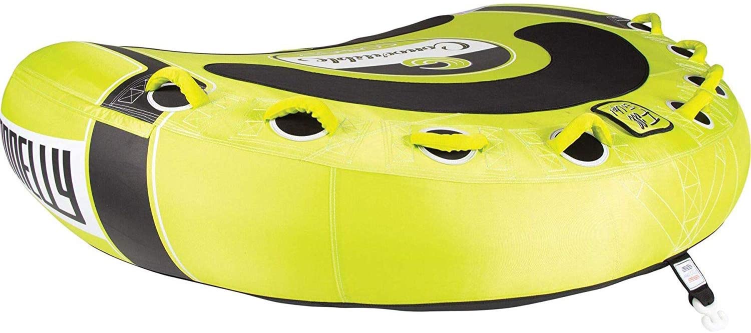 CWB Connelly Convertible 4 Person Large 70x80 Inch Inflatable Pull Behind Boat Towable Water Inner Tubing Tube, Green