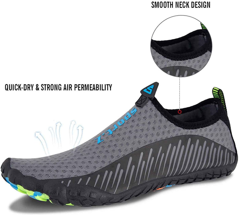 Mens Water Shoes Quick Dry Beach Swim Shoes Barefoot Pool Aqua Socks Shoes for Surf Diving Outdoor Hiking Walking Water Sport