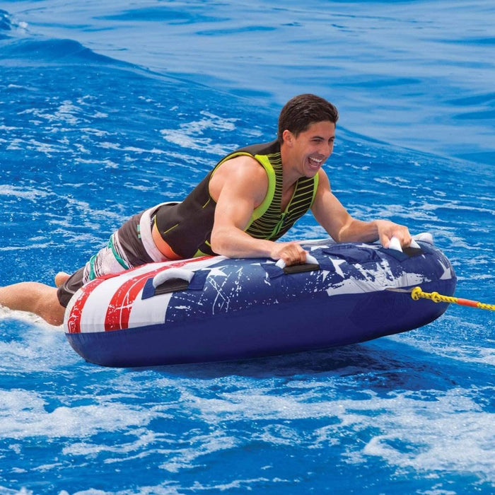 SportsStuff Stars & Stripes Inflatable 1 Rider Watersports Towable Tube (3 Pack)