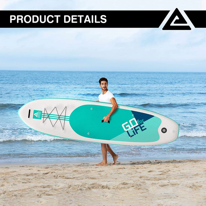 Leader Accessories 10'6" Inflatable Stand Up Paddleboard with Fins (6" Thick) Includes Adjustable Paddle,Kayak Leash,ISUP Backpack, Non-Slip Deck