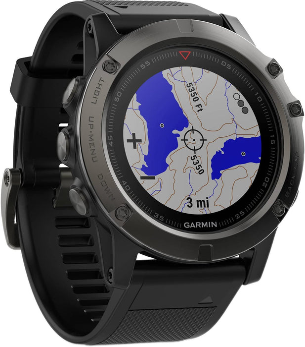 Garmin Fenix 5X Sapphire Slate Gray with Black Band, One Size