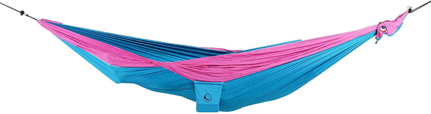 Ticket to the Moon Fair Trade & Handmade 1-2 Person King Size Lightweight Hammock for Traveling, Camping and Everyday Use, XXL, only 700g, Parachute-Silk, Set-Up < 1 min.
