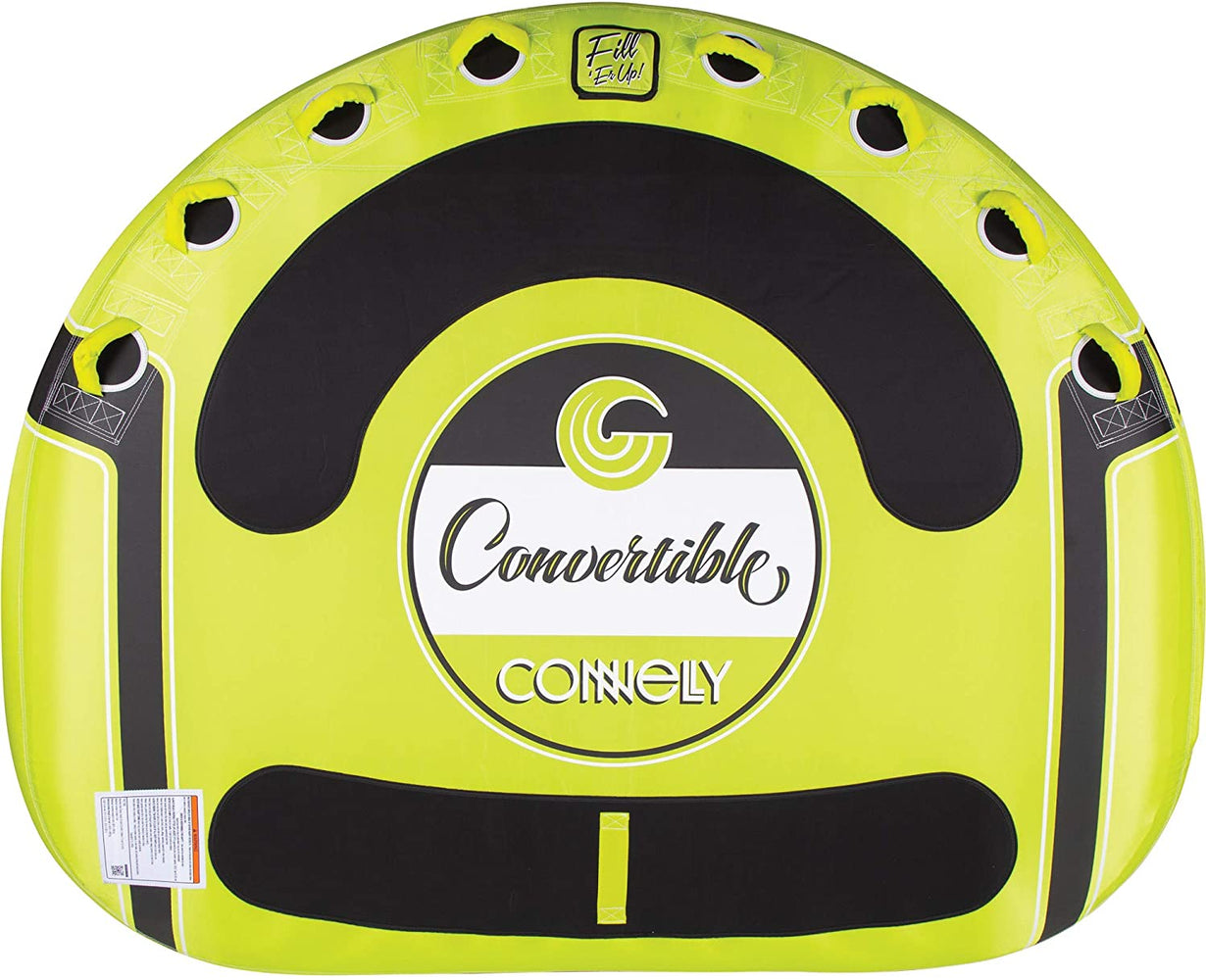 CWB Connelly Convertible 4 Person Large 70x80 Inch Inflatable Pull Behind Boat Towable Water Inner Tubing Tube, Green