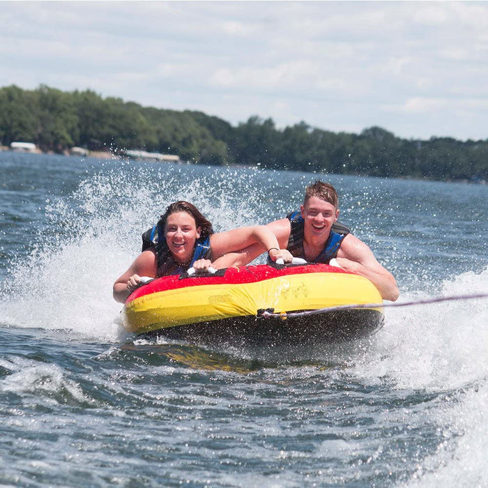 RAVE Sports Blue Angel Inflatable 2 Person Rider Towable Boat Water Tube Raft