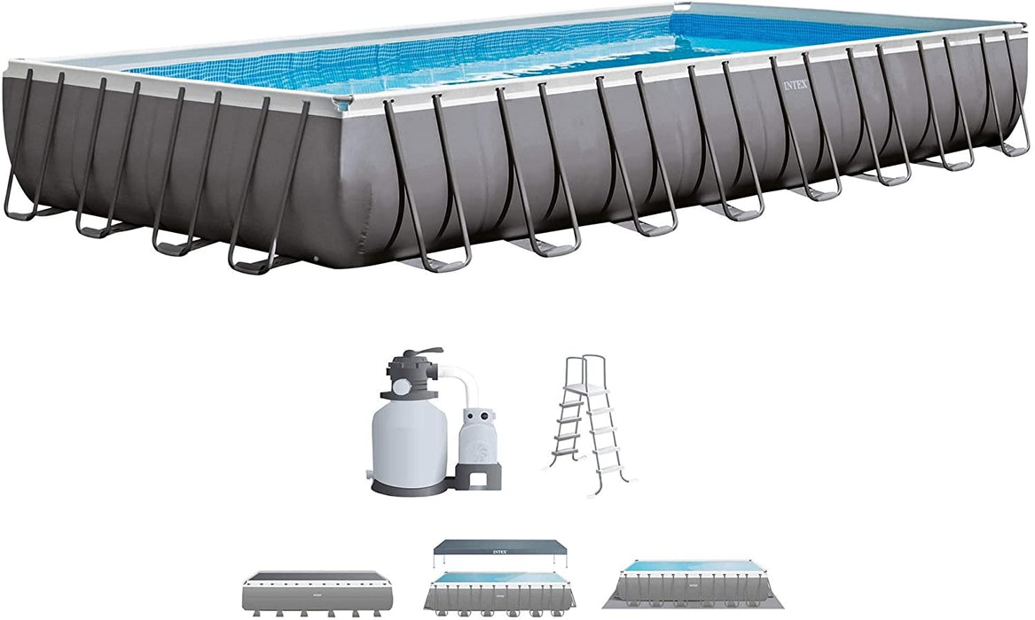 Intex 18ft X 52in Ultra Frame Pool Set with Sand Filter Pump, Ladder