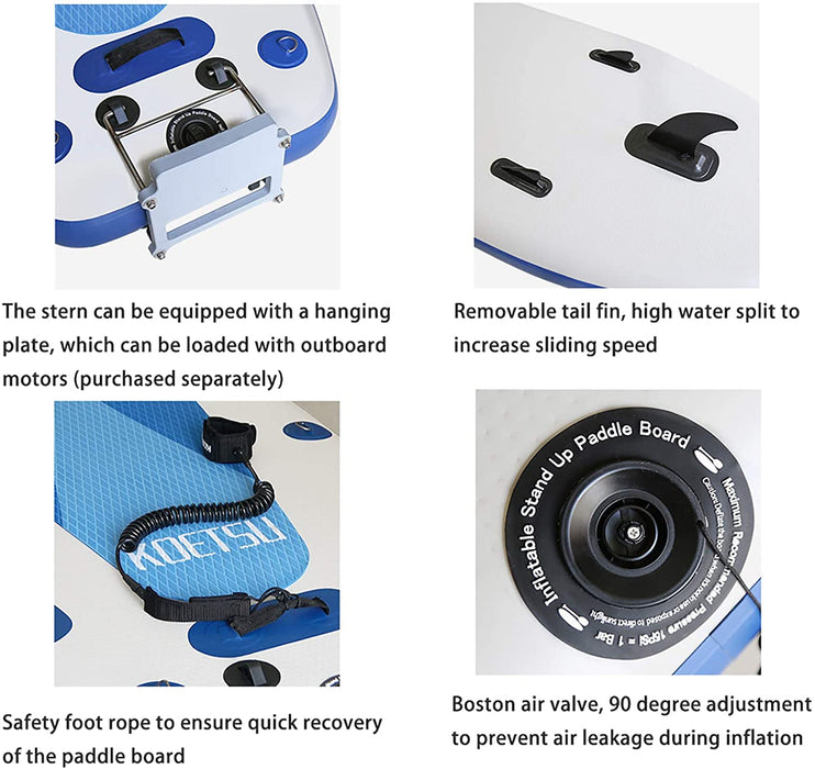 DANWJDP Stand Up Paddle Board 350×100×20cm Round Board Include Hand Pump, Paddle, Backpack, Coil Leash,Carry Bag, Repair Kit and Waterproof Case Whale