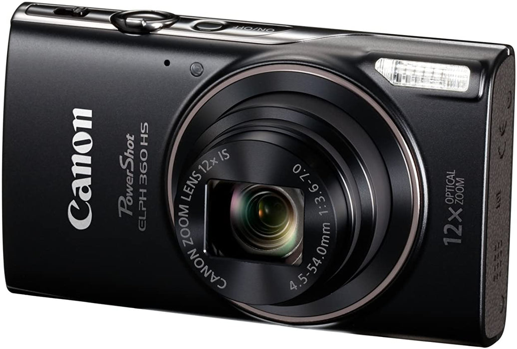 Canon PowerShot ELPH 360 Digital Camera w/ 12x Optical Zoom and Image Stabilization - Wi-Fi & NFC Enabled (Black)