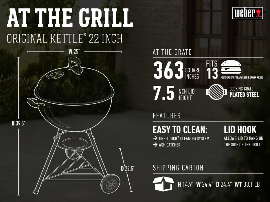 Weber 741001 Original Kettle 22-Inch Charcoal Grill