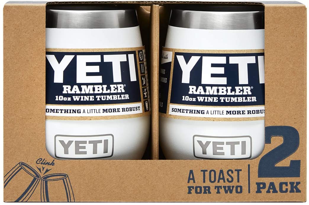 YETI Rambler 10 oz Wine Tumbler, Vacuum Insulated, Stainless Steel, 2 Pack