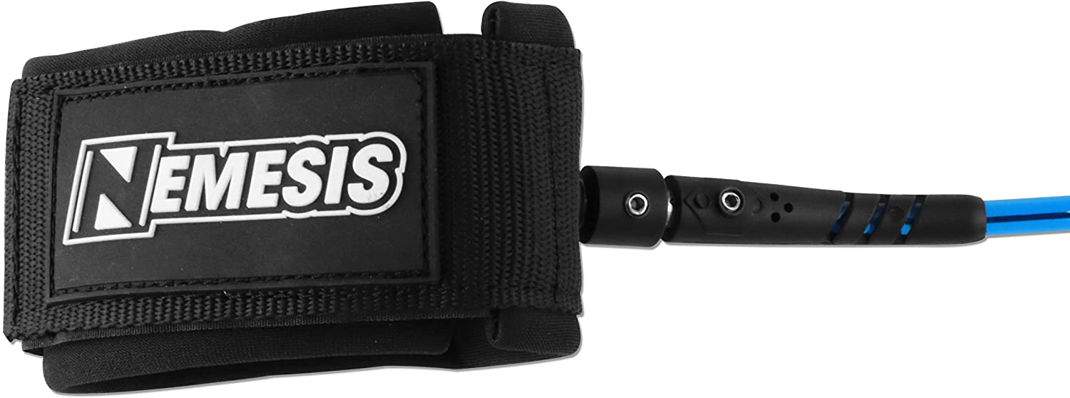 Own the Wave 10' Premium 'Nemesis' Coiled SUP Leg Rope Strap Standup Paddleboard Leash