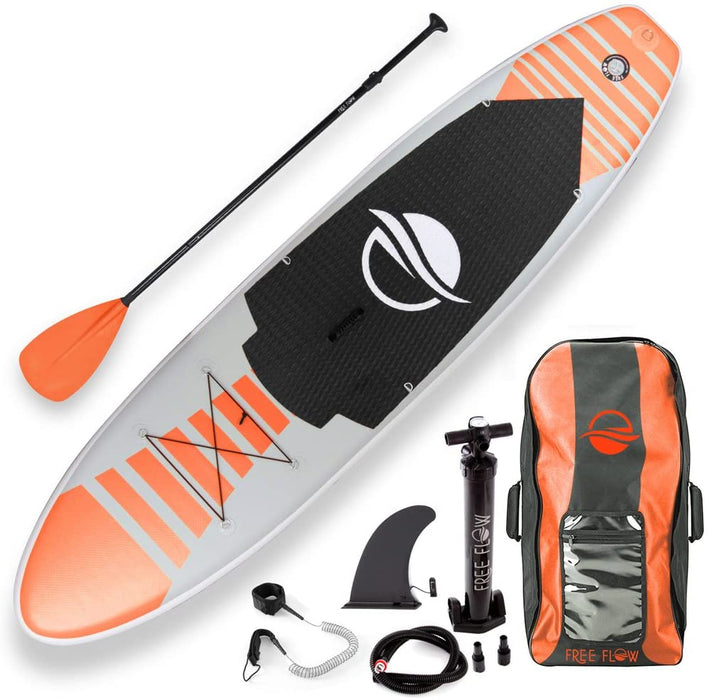 SereneLife Premium Inflatable Stand Up Paddle Board (6 Inches Thick) with SUP Accessories & Carry Bag | Wide Stance, Bottom Fin for Paddling, Surf Control