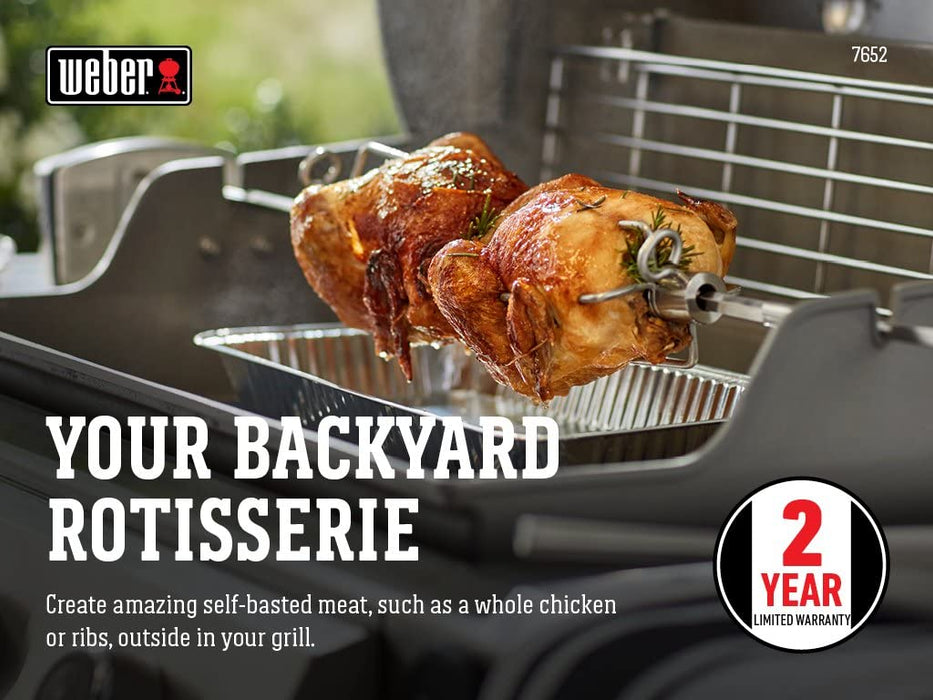 Weber 7652 Rotisserie for Use with Genesis II & II LX 2 & 3 Burner 300 Series Grills