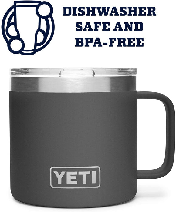 YETI Rambler 14 oz Mug, Stainless Steel