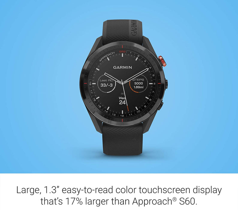 Garmin Approach S62, Premium Golf GPS Watch, Built-in Virtual Caddie, Mapping and Full Color Screen