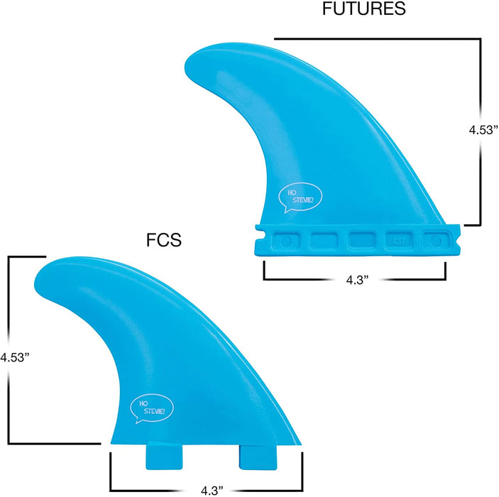 Ho Stevie! Fiberglass Reinforced Polymer Surfboard Fins - Thruster (3 Fins) FCS or Futures Sizes, with Fin Bag, Screws