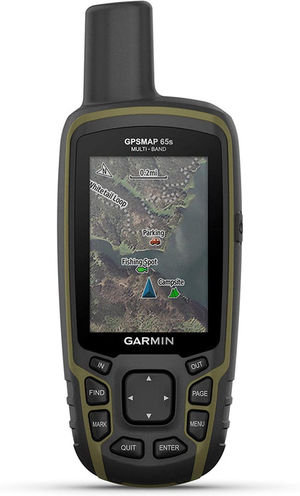 Garmin GPSMAP 65s, Button-Operated Handheld with Altimeter and Compass, Expanded Satellite Support and Multi-Band Technology