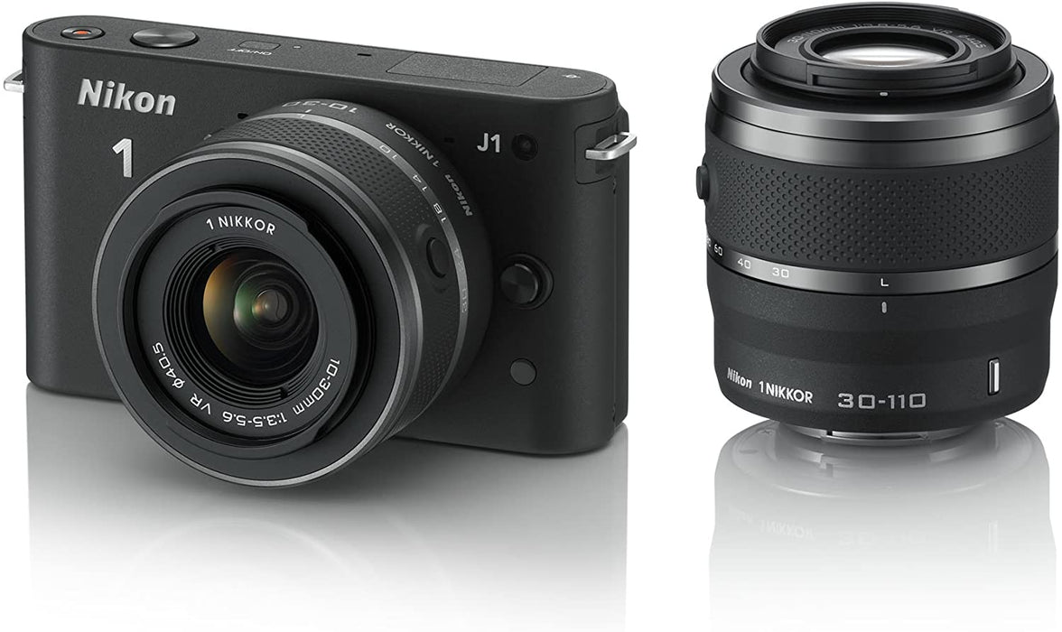 Nikon mirrorless Interchangeable Lens Camera Nikon 1 (Nikonwan) J1 (Jeiwan) Double Zoom kit Black N1 J1WZ BK (Japan Import)