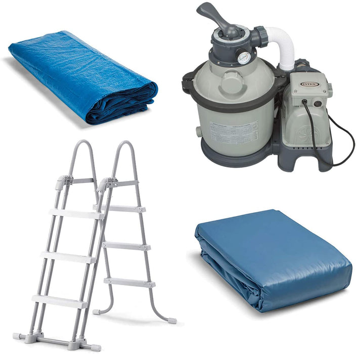 Intex 18ft X 52in Ultra Frame Pool Set with Sand Filter Pump, Ladder