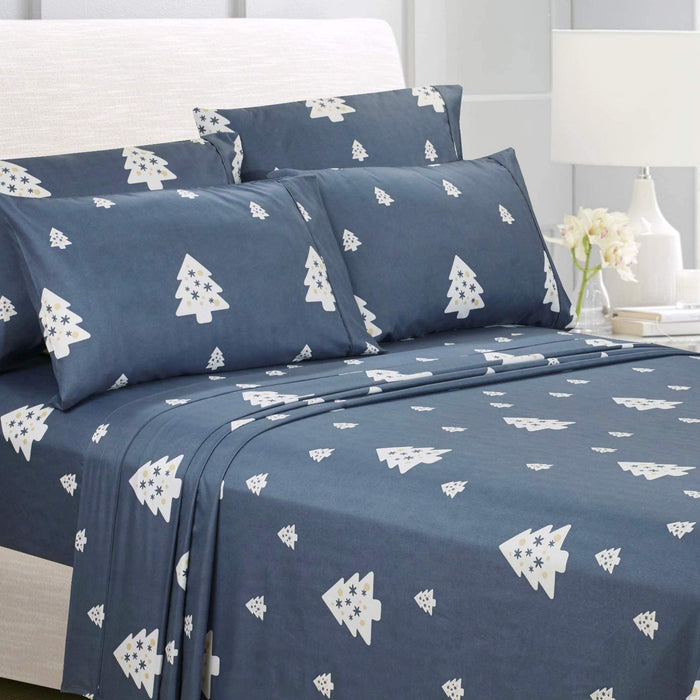 American Home Collection Deluxe 6 Piece Printed Sheet Set of Brushed Fabric, Deep Pocket Wrinkle Resistant - Hypoallergenic (Twin