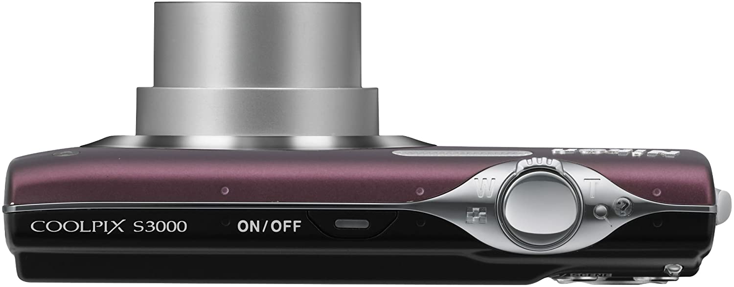 Nikon Coolpix S3000 12.0 MP Digital Camera with 4x Optical Electronic Vibration Reduction (VR) Zoom and 2.7-Inch LCD (Plum)