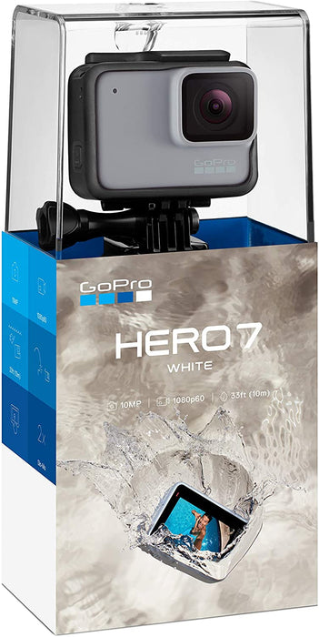 GoPro Hero7 White — Waterproof Action Camera with Touch Screen 1080p HD Video 10MP Photos