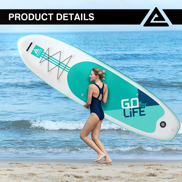 Leader Accessories 10'6" Inflatable Stand Up Paddleboard with Fins (6" Thick) Includes Adjustable Paddle,Kayak Leash,ISUP Backpack, Non-Slip Deck