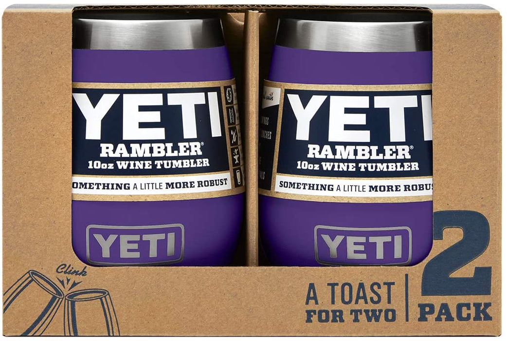 YETI Rambler 10 oz Wine Tumbler, Vacuum Insulated, Stainless Steel, 2 Pack