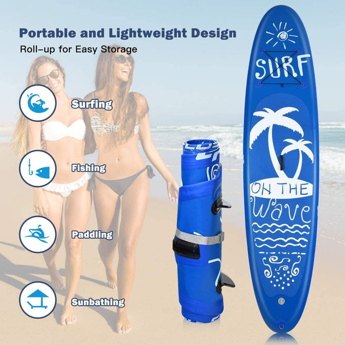 Goplus 9.8'/10'/11' Inflatable Stand Up Paddle Board, 6.5” Thick SUP with Premium Accessories and Carry Bag, Wide Stance, Bottom Fin for Paddling, Surf Control, Non-Slip Deck