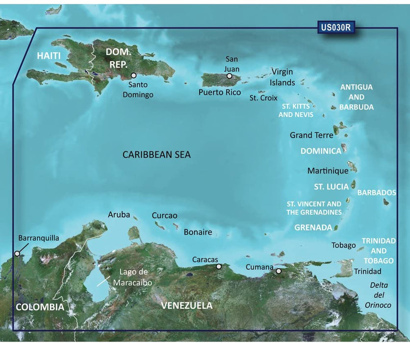 Garmin Charts Garmin Vus030r Southeast Caribbean Bluechart G2 Vision