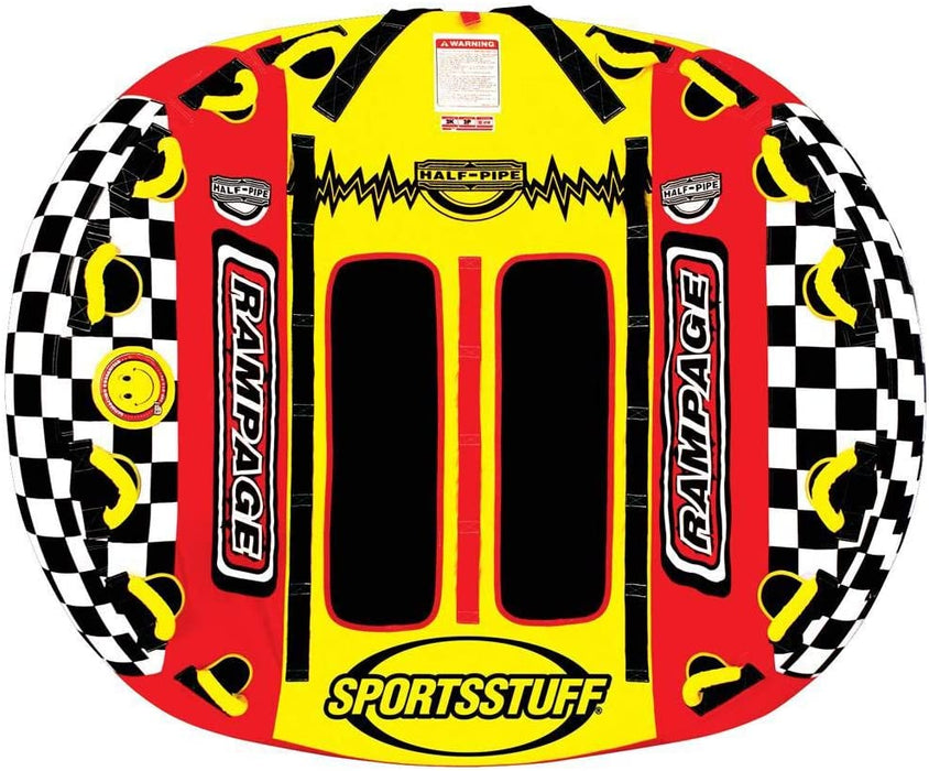 SPORTSSTUFF Half Pipe Rampage Inflatable 2-Rider Towable + Tow Rope | 53-2155