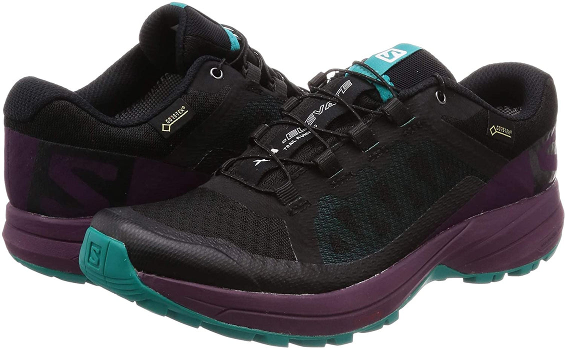 Salomon Women's XA Elevate GTX Trail Running Shoe, Black/Potent Purple/Tropical Green