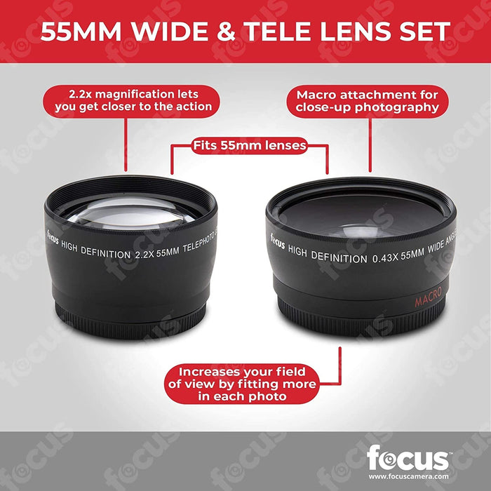 Nikon D5600 24.2MP DSLR Camera with 18-55mm and 70-300mm Lenses Bundled with 64GB SD Card, Filters