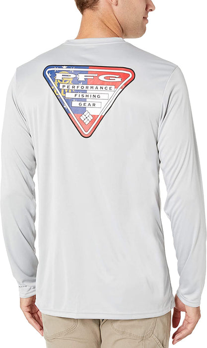 Columbia Men's Terminal Tackle PFG State Triangle Long Sleeve, Moisture Wicking