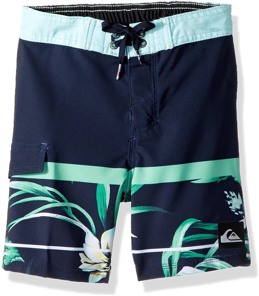 Quiksilver Boys' Big Slab Island Kids Swim Trunks, Navy Blazer, 29